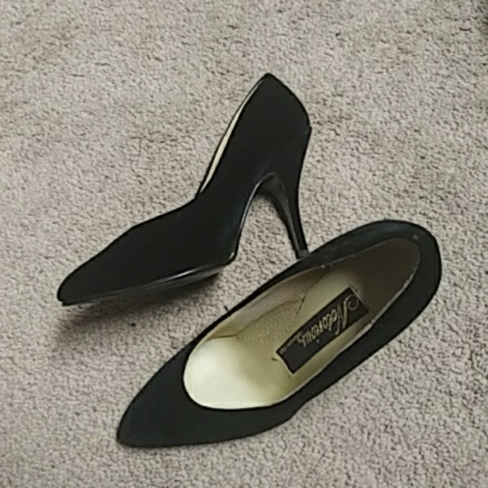 Black velvet  heels